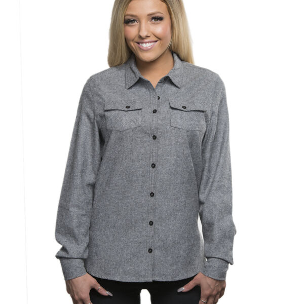 Ladies' Solid Flannel Shirt Thumbnail